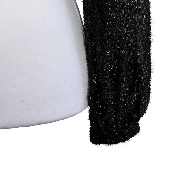 ELLIATT Top Black Cropped Tinsel Holiday Festive Blouse Kadis Size XS - Picture 8 of 13